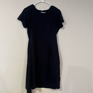 Chaps Women’s Midi Dress Size Medium Navy Blue Business Casual Stretch